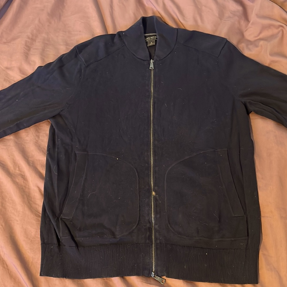 Banana Republic - Used - Zip-Up - Dark Blue - Sweater